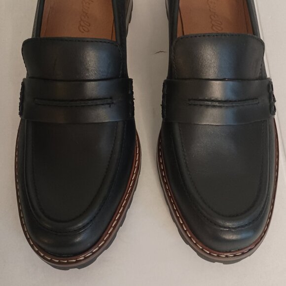 Madewell Leather Lug Loafers Black Style NE526 Women’s Size 6 Excellent Like New - Picture 4 of 15